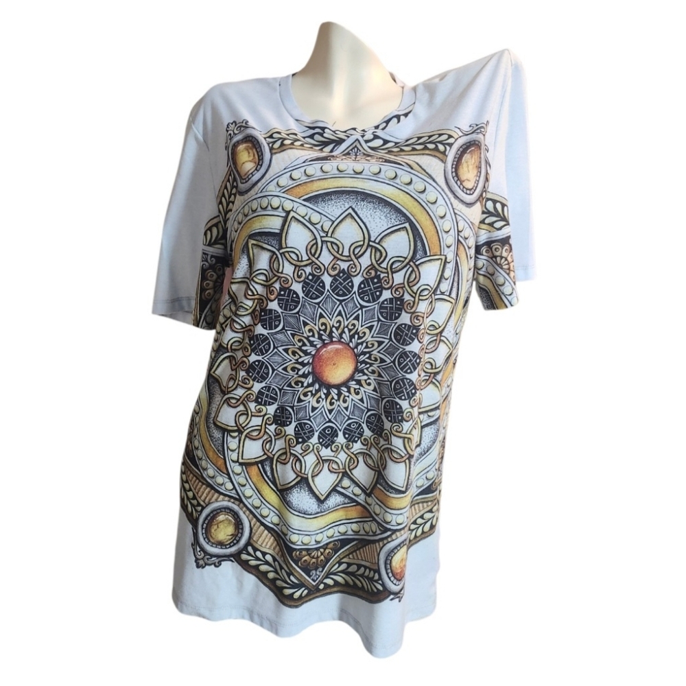 Le Galeriste 🇨🇦 Wearable Art, Mandala Print Women's Top 🇨🇦